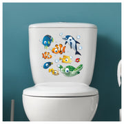 Cartoon Fish Vinyl Stickers, Cover Marks, Tropical Bathroom Wall Decals | Opaque Finish, No White Edges, Waterproof, Colourful Design for Home, Child Friendly, Walls, Cars, Kids Toybox, Nursery