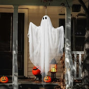 JOYIN Halloween Hanging Light up Ghost, 47" White Ghosts with Cold White LED Light and Timer Halloween Hanging Decoration Waterproof for Front Yard Patio LawnGarden Party Decor Indoor Outdoor