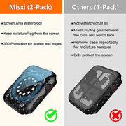 Misxi 2-Pack Waterproof Case for 44mm Apple Watch SE3/SE2/SE/Series 6/5/4 | Cover with 9H Tempered Glass Screen Protector for SE 3/SE 2/SE/Series6/5/4, Anti-Scratch, Matte Black