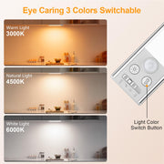 Gritin Under Cabinet Kitchen Lights Rechargeable 2 Pack-3 Color Temps | 5 Level Brightness, Super Bright,4 Modes,Motion Sensor,Long Lasting-Easy Installation Strong Magnetic Under Closet Light-26CM