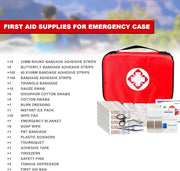 First Aid Kit 300PCS Car Home Camping Essentials Red 1st Aid | School Supplies,Dorm Room Essentials,Survival Kit,Emergency Kit,Outdoor Adventure,Office Hiking Portable