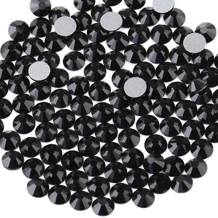 Beadsland Flat Back Crystal Rhinestones,Black,SS20/1440pcs,4.6-4.8mm | Black Glass Rhinestone,Glue Fix,Round Gems,for Nail Art,for Craft