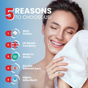 Infinitee Xclusives 100% Cotton Luxury Wash Cloths for Showering - 12 Pack | Facecloths |30x30 cm| - Soft and Absorbent Face Towels for Bathroom Wash Clothes - Gym, Spa & Hotel Use