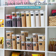 Vtopmart Airtight Food Storage Containers with Lids, 24 pcs, Black | For Cereal Pasta Snack Flour Sugar, BPA Free, Airtight Seal, Multiple Sizes, Dishwasher Safe (Not Lids), Includes 24 Labels