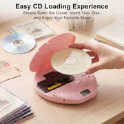 Gueray CD Player Portable with Earphones, CD Discman AUX Cable for Car Home | Personal Discman CD player,PROG memory, CD-R/RW MP3/WMA, Anti-skip shockproof protection, A-B repeat,LCD display