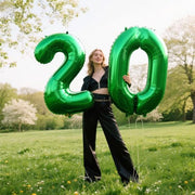 40 Inch Green Number 2 Balloons Foil Digital Helium Number Balloons | for 2nd 12 23 24 25 Birthday Anniversary Wedding Party Decorations,Jumbo Helium Balloon Giant Large Digital Balloon