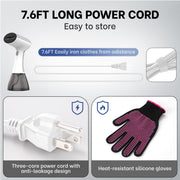 GS01 Handheld Clothes Steamer, 400ml Large Water Tank 1500W Fast Heat Up Portable Travel Wrinkle Remover (White-Grey)