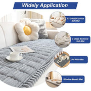 GKXLH New Thick Non-slip Sofa Cover 2 3 4 Seater (Light Grey,70x180cm/1 PC) | Soft Corduroy Sofa Covers Washable, Universal Sofa Slipcovers, Dog Pet Couch Covers, Leather Sofa Protector for Living Room
