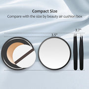MIYADIVA 40X Magnifying Mirror, Small Magnifying Mirror with Suction Cup and Tweezers, As a Travel Essentials, Compact Mirror Set for Plucking Eyebrows 3.5 Inches