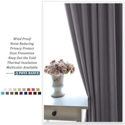 PONY DANCE Thermal Blackout Door Curtain, Grey, W52 x L84 Inch, 1 Panel | Soft Eyelet Long Single Curtain & Drape for Privacy & Noise Reduction in Living Room, Bedroom & Patio Door, 84 Inch Drop