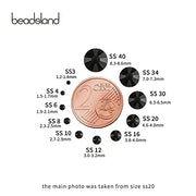 Beadsland Flat Back Crystal Rhinestones,Black,SS20/1440pcs,4.6-4.8mm | Black Glass Rhinestone,Glue Fix,Round Gems,for Nail Art,for Craft