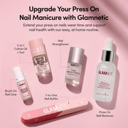 Glamnetic Fall Press On Nails, Short Almond Glossy, Frosted Cranberry | Fall & Halloween red press on nails: Frosted Cranberry. Full nail kit. Red glue on nails. Fake nails.