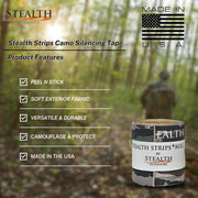 Stealth Strips Realtree Original Camo Silencing Tape | Self Adhesive Silencing Fabric | Great for Quieting All of Your Metal Hunting Gear and Accessories |(Realtree Original, 2" Wide)