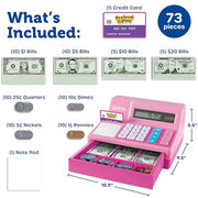 Learning Resources Pretend & Play Calculator Register Toy, Pink | Kids Play Set & Credit Card Toy, Register for Kids, Pretend Grocery Store Shopping Playset for Toddlers, Teaching Math Set