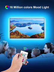 GIPOYENT TV Light Strip, 5M TV Backlight, for 45-75 Inch TV, Music Sync LED TV Light with Bluetooth Function - RGB Color Changing Light Strip for Home Theater (16.4ft)