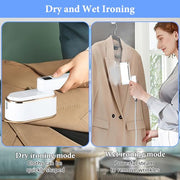 Steam Iron Travel Steamer with LCD Screen, 10S Fast Heat-up 2000W Steamer Clothing with 180° Rotatable Handle, Portable Handheld Clothes Steamer, 3 Steam Levels for Travel, Home, Office (White)