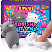 Nutty Toys Squishy Cat Set - 2" Soft Silicone Kawaii Kitties, Top Stress Relief Toy 2026 Unique Gifts for Teens Kids Women Men Adults Best Teenage Girls Teen Boy Tween Christmas Stocking Stuffers Idea
