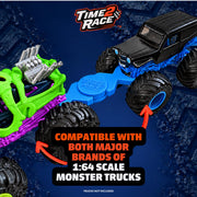 Time2Race Monster Truck Train Connectors, 6-Pack - Universal Hook-On Axle Design Compatible with Hot Wheels and Monster Jam 1:64 Scale Trucks