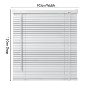 White PVC Venetian Blind Blinds Easy Fit Curtains Trimmable Fittings Windows Treatment Shutters Twist Open Close Pay only 1 Flat shipping £3.99 for multiple buying (White, 105 W x 150 L)