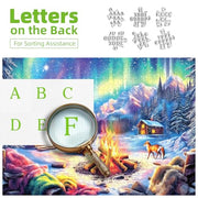 Blueforest 1000 Piece Jigsaw Puzzle, Northern Lights Winter Cabin Bonfire | Northern Lights Jigsaw Puzzles, Impossible Challenging Difficult Puzzle with Aurora, Perfect Holiday Gift for Family