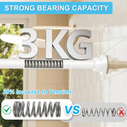 Shower Curtain Pole Extendable Curtain Poles 79-195 Cm Tension Rods For Curtains Extendable No Drill Shower Curtain Rail Non-Slip White Shower Pole for Bathroom Kitchen Bedroom