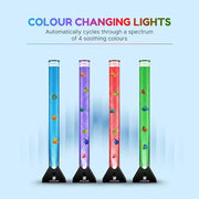 Straame 90cm LED Bubble Fish Lamp, Colour Changing Sensory Lamp, Black Base | 6 artificial fish, adjustable bubble flow, front dial, acrylic tube and UK plug for bedrooms, living rooms & sensory room use