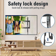 Mounting Dream Fixed TV Wall Bracket for 26-60" TV Max VESA 400x400mm 45kg | Ultra Slim TV Bracket, 28mm Low Profile TV Wall Mount, Fischer Wall Plugs Included