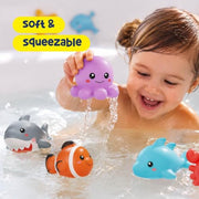 Tubby Tots Mold-Free Design Bath Toys for Kids - Baby Toys for Toddlers | 6 Sea Animals Bathtub Toys 2-4, 3-5 Years - Baby Beach Floating Tub Toy for Babies 6-12 Months - Water Table Toys