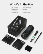 MILESEEY GeneSonic Pro Golf GPS Speaker with 43K+ Courses No-Subscription | Detachable GPS Handheld Rangefinder, MagLock, Color Touchscreen, Visual & Audible Yards, Layup/FCB/Hazard, 15H Battery, IP67