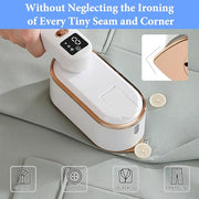 Steam Iron Travel Steamer with LCD Screen, 10S Fast Heat-up 2000W Steamer Clothing with 180° Rotatable Handle, Portable Handheld Clothes Steamer, 3 Steam Levels for Travel, Home, Office (White)