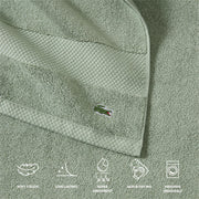 Lacoste Heritage 100% Supima Cotton Bath Towel 30" x 54", Aloe | Highly Absorbent & Quick Drying, Premium Super Soft, Bathroom Essential, Gift for All Occasions, Machine Washable