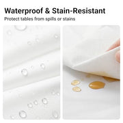 Auros 10-Pack White Plastic Tablecloths 54x108, Fits 6-8FT Rectangle Tables | Disposable Table Covers, Waterproof & Throw Away, Easy Cleanup for Halloween, Thanksgiving, Christmas Party, Wedding, Picnic