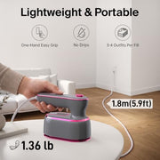 Steamer for Clothes, 2-in-1 Handheld Clothes Steamer with Dry & Steam Ironing, 180° Rotatable Handle, 20s Fast Heat-Up, 970W Portable Travel Steamer for Clothes, Compact for Home & Travel