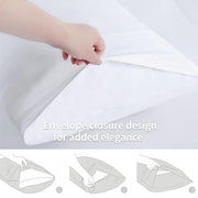Tifschlaf Pillow Cases 2 Pack - White Pillowcases Plain Pack of 2, Super Soft Brushed Microfiber Standard Queen Pillow Covers With Envelope Closure, 50x75 cm