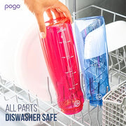 Pogo BPA-Free Tritan Plastic Water Bottle with Chug Lid, 32 Oz, Grey | Leakproof water bottle with chug lid and carry handle. BPA-free, great for travel, school, outdoors, and gym.