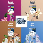 Glade Reed Diffuser, Romantic Vanilla Blossom, 50ml | Long-Lasting Home Fragrance, Continuous Room Air Freshener for Up to 5 Weeks, 1 Glass Diffuser & 5 Reed Sticks