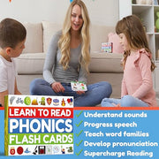 THE BAMBINO TREE Phonics Flash Cards | Learn to Read in 20 Phonic Stages - Education for Kids Ages 4-8 Kindergarten 1st 2nd Grade
