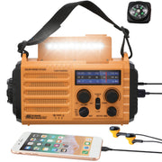 NOAA Weather Radio FM AM Shortwave, Emergency Radio 5000mAh Solar Crank | 5 Way Powered Portable Phone Charger with LED Flashlight, Reading Lamp, and SOS Alarm for Survival Kits