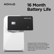 Nomad Tracking Card Pro Black, Premium Wallet Tracker with Apple Find My, 16-Month Battery Life, IPX7 Waterproof, Polycarbonate and Aluminum Design, TSA Approved, Wireless Rechargeable, iOS Only