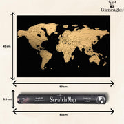 Gleneagles Scratch Off World Map Poster - Travel Tracker, Black & Gold | Reveal Countries as You Travel, A1 Adventure Wall Map, Bucket List Gift for Him or Her