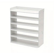 Neo White 6 Tier Wooden Shoe Rack Space-Saving Cabinet Organiser Shelving Storage Shelf for Entryway Hallway Closet Bedroom