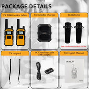 Retevis RB48 FRS Walkie Talkies Long Range,Mil-Standards 810H Two Way Radio | Rugged&IP67 Waterproof & Floating, Emergency Radio, Heavy-Duty,Dual PTT,Vibration Alert,NOAA,Rechargeable,20hr Battery,2 Pack