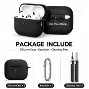 Ljusmicker for AirPods 5/4 Case (2026/2024) with Cleaner Kit,Black | Soft Silicone Protective Cover for Apple AirPods 5 Case/AirPods 4 Case with Keychain for Women Men,Supports Wireless Charging