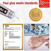 ALECPEA B-7000 Rhinestone Glue, Clear Craft Adhesive, 2 x 15 ml | Precision-tip clear glue for jewellery making, fabric, shoes, flatback gems, DIY crafts and phone screen repairs