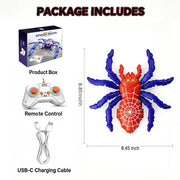 AUTXQU Wall Crawler Gecko Rechargeable Remote Control Robot Wall Ceiling Climbing Toys with 360° Rotation,Funny Pranks Birthday Gifts for Kids Boys and Girls Age 4&Up (Red Blue Spider)