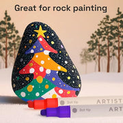 ARTISTRO 24 Acrylic Paint Pens Dual-Tip Dot+Fine for Rock, Glass & Fabric | Precision Colour for Colouring Books & Small Details, Water-Based, Quick-Dry & Low-Odour, Art Gift for Kids, Teens & Adults