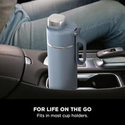 Ninja Thirsti Water Bottle and Flask 700 ML, Blue, with Leak-Proof Lid | Designed For Carbonated, Hot & Cold Drinks, Ideal For Travel & Sports, Triple Insulated, Stainless Steel Bottle, DW2401EUUKBL