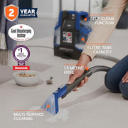 Vax SpotWash Duo Compact Carpet & Upholstery Spot Cleaner CDCW-CSXA | Handheld carpet cleaner machine for pet messes, furniture, car interiors, included tools & solution, 3.9kg, 1.6L