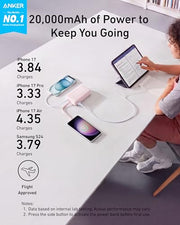 Anker Zolo Power Bank,20,000mAh 30W Portable Charger with Built-in USB-C | High-Speed Charging for iPhone 17 / 16 / 15 Series, Galaxy, and More