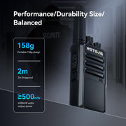 Retevis RT68 Business FRS Walkie Talkies Long Range with Earpieces 6 Pack | Rugged & Compact, License-Free, Powerful 500mW Speaker, 12-Hour Battery, Long-Term Supply, for Schools, Retail & Hospitality